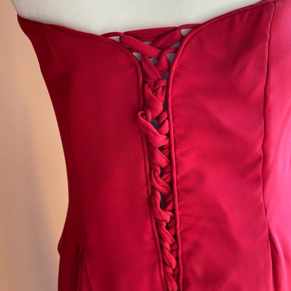Red Formal Strapless Gown - Picture 5 of 7